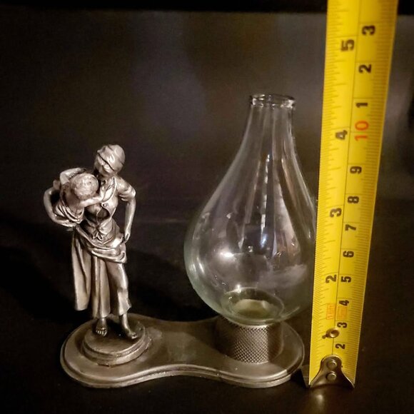 Vintage Fine Pewter Figurine Candle Holder - Picture 9 of 9